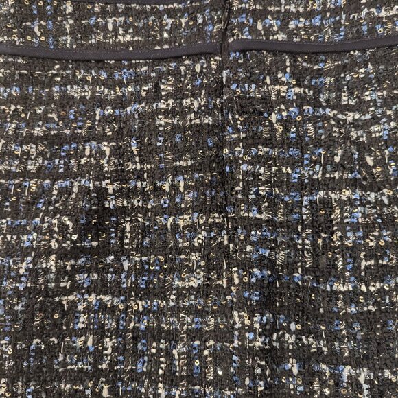 Ann Taylor Black with Blue, Beige and Sparkle accents Mini Skirt 00P - Picture 4 of 7